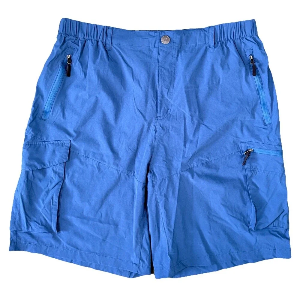 Lot Of 2 Pudolla Hiking Cargo Shorts Mens XXL Black Blue 10” Inseam Golf Outdoor